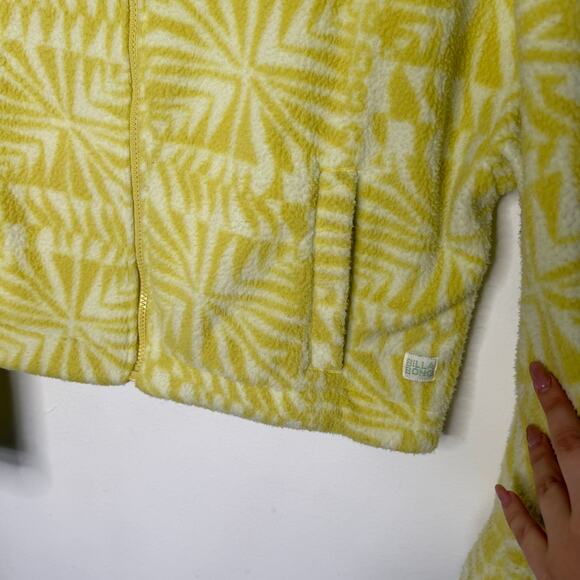 Billabong Green Cheeko Zip-Up Polar Fleece Jacket Geometric Pattern Size L - Picture 5 of 7